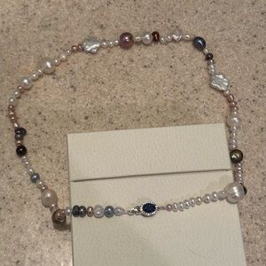 Fancy Baroque Bold Multicolor Freshwater Pearl Necklace W/ Sterling Clasp 18”